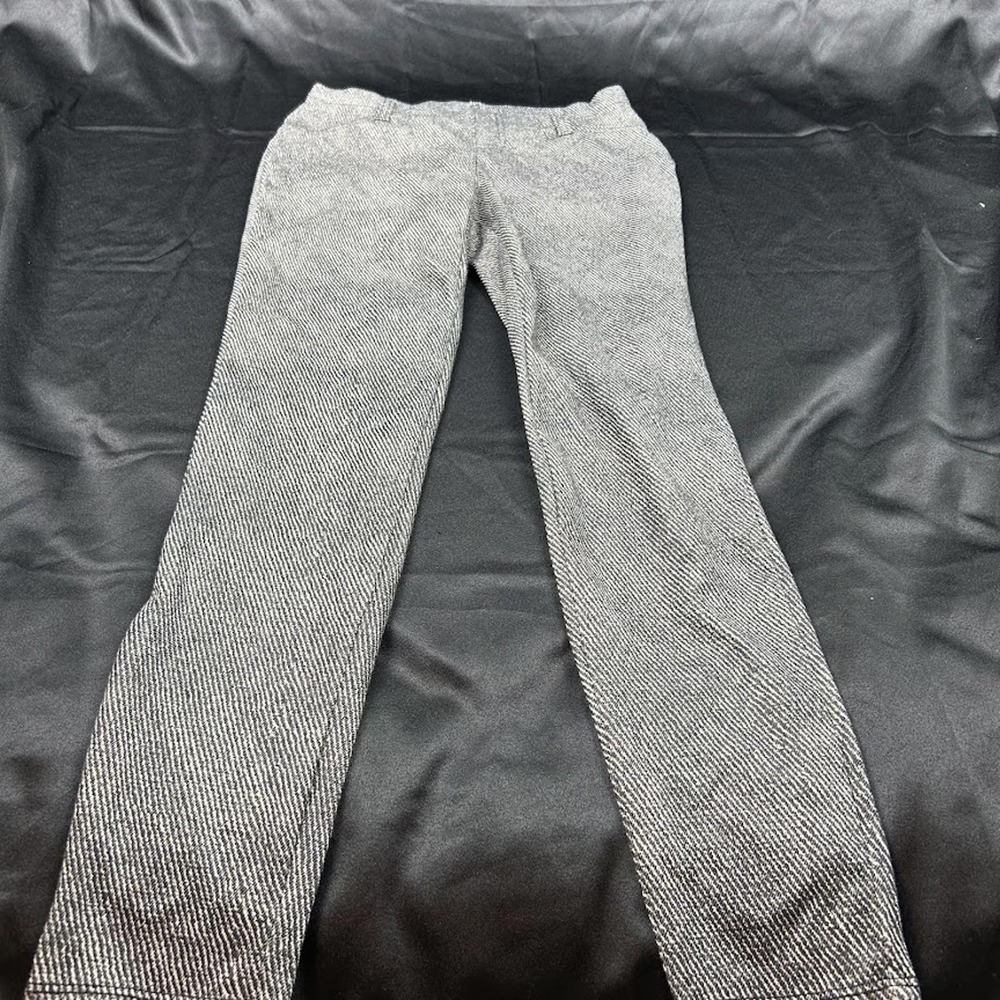 Faded Glory Womens Small 4-6 Black White Striped Herringbone Straight Leg Pants
